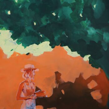 Картина под названием "Lire sous un arbre" - Roja, Подлинное произведение искусства, Акрил
