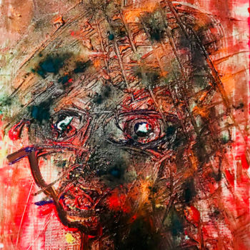 Malerei mit dem Titel "the red queen naked" von Rok Blenkuš, Original-Kunstwerk, Acryl