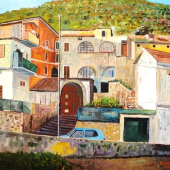 Pittura intitolato "Houses in Ogliara" da Rolando Lambiase, Opera d'arte originale, Olio