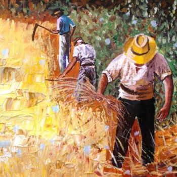 Pittura intitolato "Harvest" da Rolando Lambiase, Opera d'arte originale, Olio