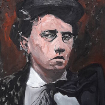 Malerei mit dem Titel "Emma Goldman" von Roland Gschwind, Original-Kunstwerk, Öl