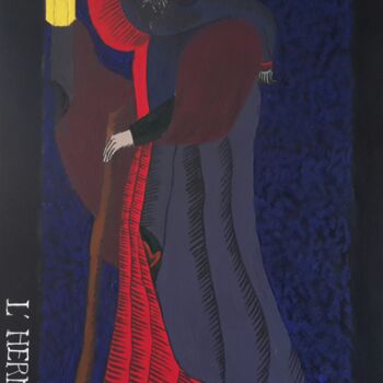 Peinture intitulée "L'hermite" par Roland Gschwind, Œuvre d'art originale, Gouache