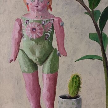 Картина под названием "La poupée mexicaine" - Roland Gschwind, Подлинное произведение искусства, Масло