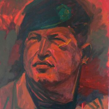 Malerei mit dem Titel "chavez" von Roland Gschwind, Original-Kunstwerk, Öl