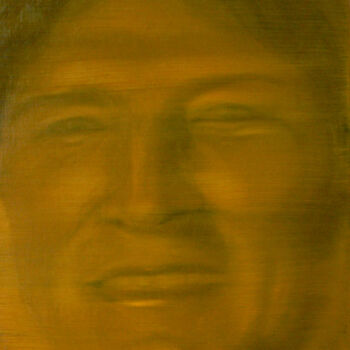 Painting titled "Evo morales" by Roland Gschwind, Original Artwork, Oil