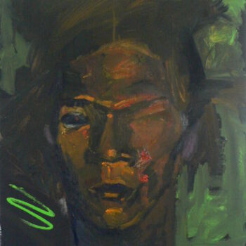 Painting titled "Basquiat 2" by Roland Gschwind, Original Artwork, Oil