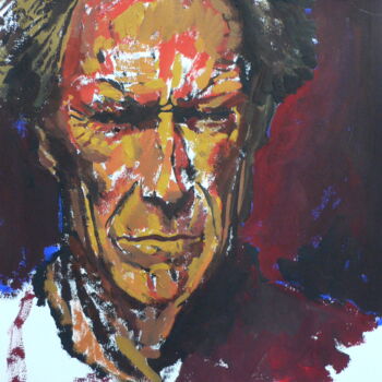 Peinture intitulée "Clint Eastwood" par Roland Gschwind, Œuvre d'art originale, Gouache