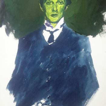 Painting titled "E.L Kirchner" by Roland Gschwind, Original Artwork, Gouache