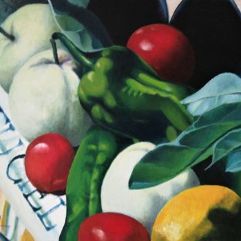 Pintura titulada "pommes d'Août 3" por Roland Guyomard, Obra de arte original, Oleo