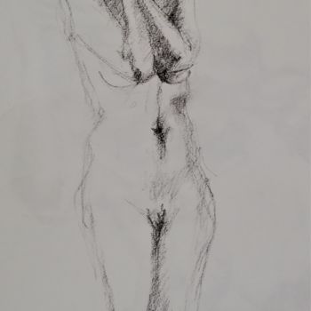 Drawing titled "nu 6" by Roland Guyomard, Original Artwork, Charcoal