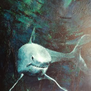 Pintura intitulada "requin" por Roland Guyomard, Obras de arte originais, Acrílico