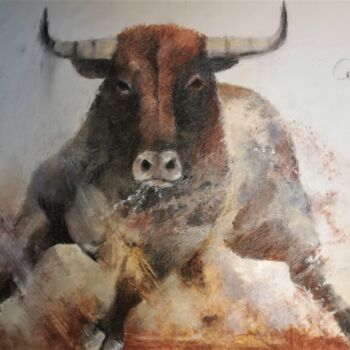 Drawing titled "TORO 3" by Roland Guyomard, Original Artwork, Charcoal