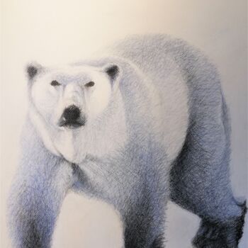 Drawing titled "Ours" by Roland Guyomard, Original Artwork, Charcoal