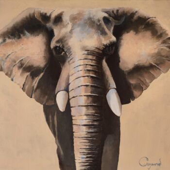 Peinture intitulée "Eléphant 2" par Roland Guyomard, Œuvre d'art originale, Acrylique