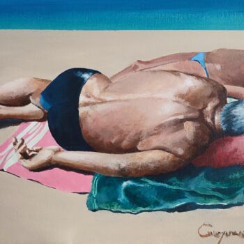 Schilderij getiteld "Coup de sommeil" door Roland Guyomard, Origineel Kunstwerk, Acryl