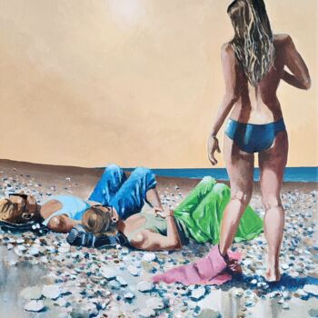 "La plage de galets 2" başlıklı Tablo Roland Guyomard tarafından, Orijinal sanat, Akrilik