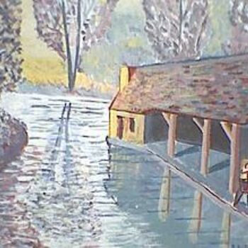 Painting titled "LE LAVOIR" by Roland Le Thellec, Original Artwork