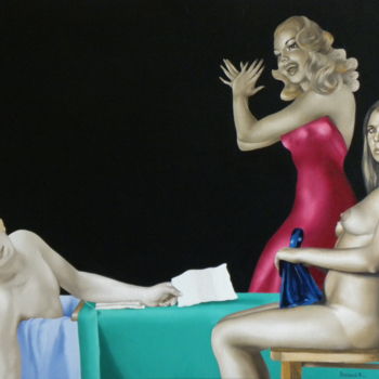 Malerei mit dem Titel ""Sans Paroles"" von Roland Delcol, Original-Kunstwerk, Öl