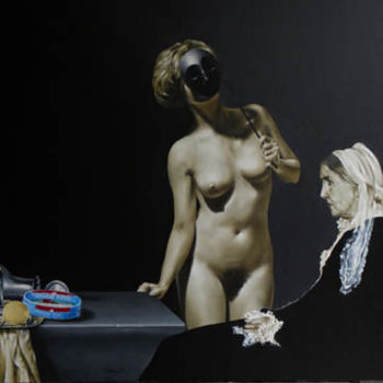 Malerei mit dem Titel ""Sans Paroles"" von Roland Delcol, Original-Kunstwerk, Öl