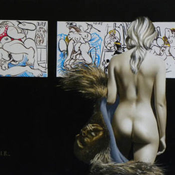 「"Sans Paroles"」というタイトルの絵画 Roland Delcolによって, オリジナルのアートワーク, オイル