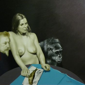 Schilderij getiteld ""Sans Paroles"" door Roland Delcol, Origineel Kunstwerk