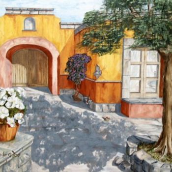 Pintura titulada "Sol y Flores" por Rolando García López, Obra de arte original