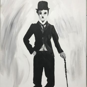 Painting titled "Chaplin" by Rolando Viera, Original Artwork, Acrylic