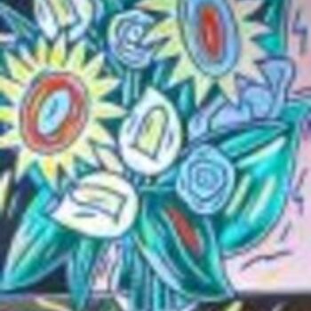 Peinture intitulée "Sonnenblumen mit Li…" par Rolf Lukaschewski, Œuvre d'art originale