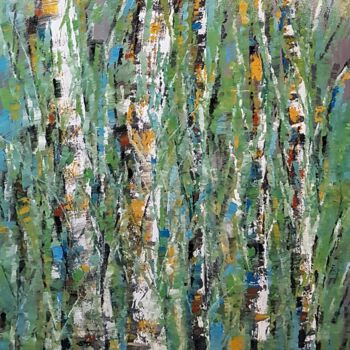 제목이 "WINTER IN DEN BIRKEN"인 미술작품 Rolf Stocker로, 원작, 아크릴 나무 들것 프레임에 장착됨