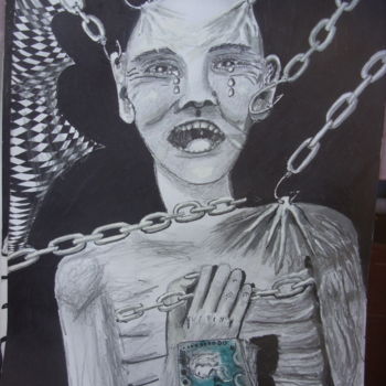 Drawing titled "tortura paga" by El Rei, Original Artwork, Ink