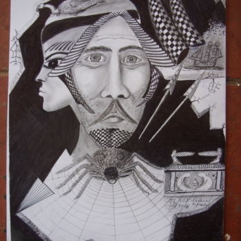 Disegno intitolato "restos do nada" da El Rei, Opera d'arte originale