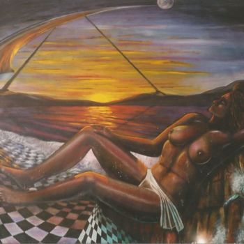 Pittura intitolato "na-praia.jpg" da El Rei, Opera d'arte originale, Altro
