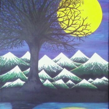 Digital Arts titled "Moonlit Tree (UNFIN…" by Rolladutch, Original Artwork