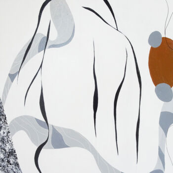 Malerei mit dem Titel "Body Sketch 2" von Rom Lammar, Original-Kunstwerk, Acryl Auf Keilrahmen aus Holz montiert
