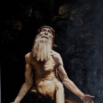 Pintura titulada "святой иов" por Roma Las Kov, Obra de arte original, Oleo