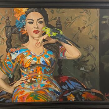 Картина под названием "The bird of Monica" - Romà Roka, Подлинное произведение искусства, Акрил