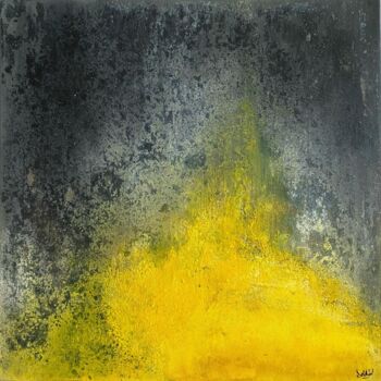 Malarstwo zatytułowany „Eruption” autorstwa Romain Bellet, Oryginalna praca, Akryl Zamontowany na Drewniana rama noszy