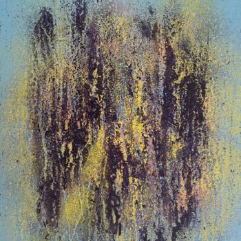 Картина под названием "Mini Purple Shadows" - Romain Bellet, Подлинное произведение искусства, Акрил Установлен на картон