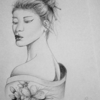 Drawing titled "La soba" by Delcroix Curto Delcroix, Original Artwork, Graphite