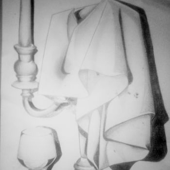 Dessin intitulée "Le chandelier" par Delcroix Curto Delcroix, Œuvre d'art originale, Graphite