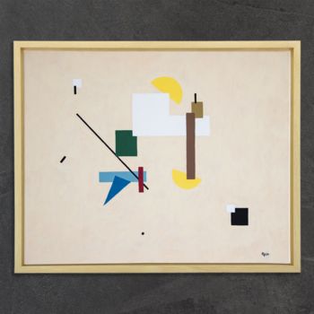 Schilderij getiteld "Équilibres no.1" door Rain, Origineel Kunstwerk, Acryl Gemonteerd op Frame voor houten brancard