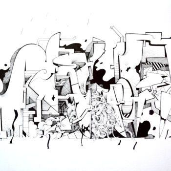 Drawing titled "ORGANEIST 22" by Romain Fontaine (Neist), Original Artwork, Ink