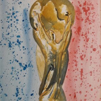 Painting titled "Victoire" by Romain Gattone, Original Artwork, Watercolor