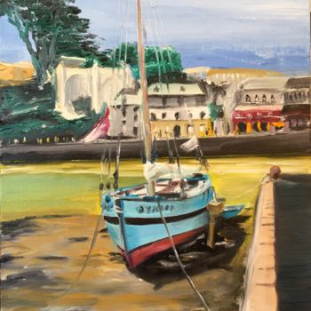 Peinture intitulée "Port d'aurray - mob…" par Romain Gires, Œuvre d'art originale, Huile