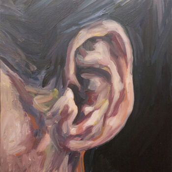 Peinture intitulée "Ear" par Romain Héjé, Œuvre d'art originale, Huile