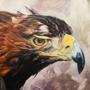 Картина под названием "Eagle head" - Romain Héjé, Подлинное произведение искусства, Масло