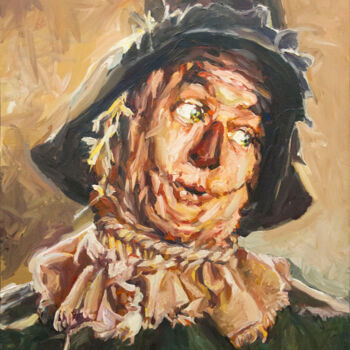 Painting titled "The Scarecrow from…" by Romain Héjé, Original Artwork, Oil