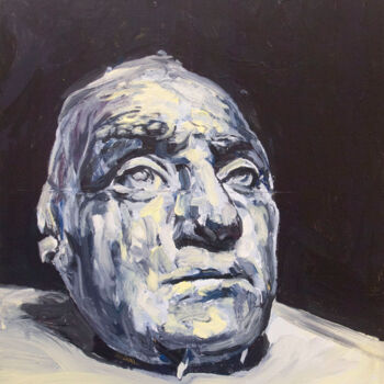 Painting titled "Life mask from Geor…" by Romain Héjé, Original Artwork, Acrylic