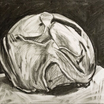 Desenho intitulada ""The lost helmet" -…" por Romain Héjé, Obras de arte originais, Carvão