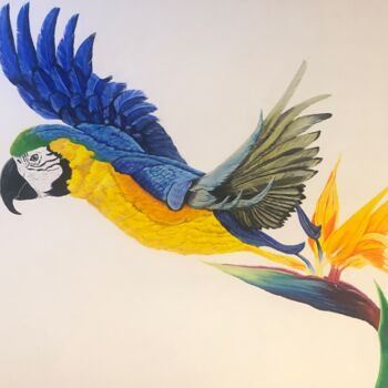 Peinture intitulée "Comme un oiseau de…" par Romain Poillera, Œuvre d'art originale, Acrylique Monté sur Châssis en bois